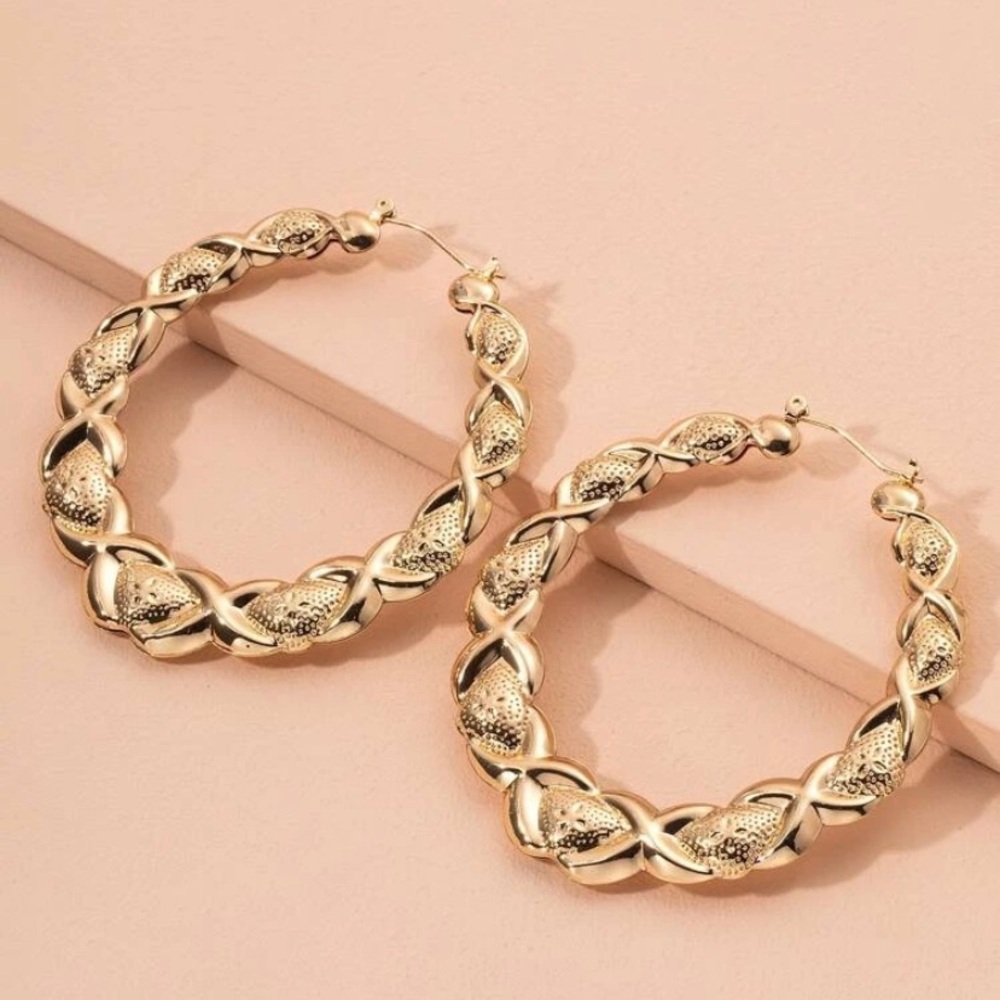 Textured Hoop Earrings